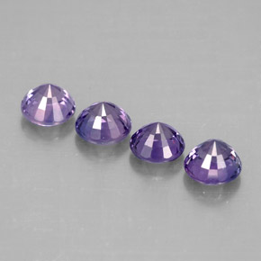 캐럿 천연 블루 바이올렛 사파이어 보석, 라운드 컷, 4.21 mm, VVS-VS