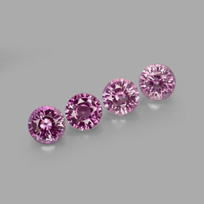 캐럿 천연 퍼플 사파이어 보석, 라운드 컷, 4.06 mm, VVS-VS