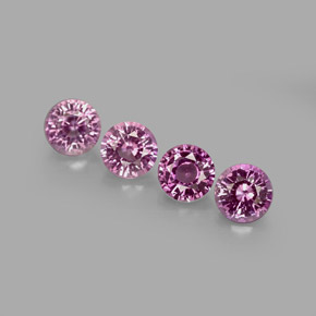 캐럿 천연 퍼플 사파이어 보석, 라운드 컷, 4.06 mm, VVS-VS