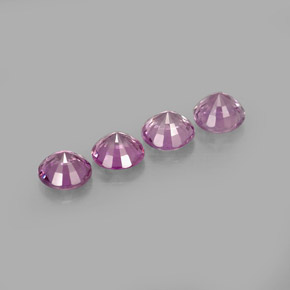 캐럿 천연 퍼플 사파이어 보석, 라운드 컷, 4.06 mm, VVS-VS