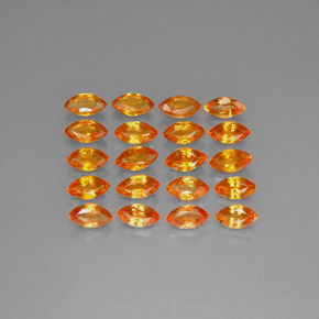 캐럿 천연 옐로우 오렌지 사파이어 보석, 마퀴즈, 4.8×2.7 mm, VVS-VS