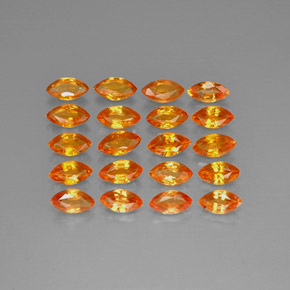 캐럿 천연 옐로우 오렌지 사파이어 보석, 마퀴즈, 4.8×2.7 mm, VVS-VS