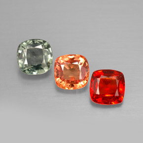 캐럿 천연 멀티컬러 사파이어 보석, 쿠션 컷, 4.6×4.5 mm, VVS-VS