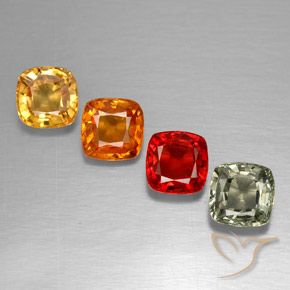 2.17캐럿 천연 멀티컬러 사파이어 보석, 쿠션 컷, 4.5×4.5 mm, VVS-VS