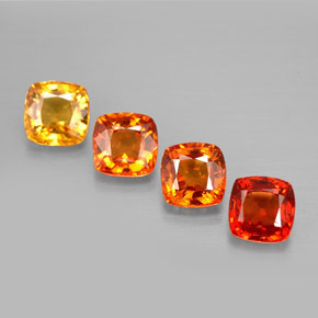 캐럿 천연 멀티컬러 사파이어 보석, 쿠션 컷, 4.5×4.5 mm, VVS-VS