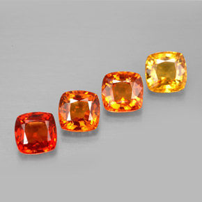 캐럿 천연 멀티컬러 사파이어 보석, 쿠션 컷, 4.5×4.5 mm, VVS-VS