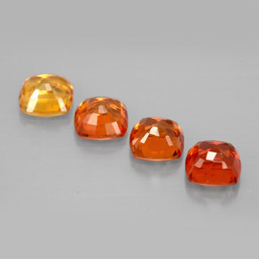 캐럿 천연 멀티컬러 사파이어 보석, 쿠션 컷, 4.5×4.5 mm, VVS-VS