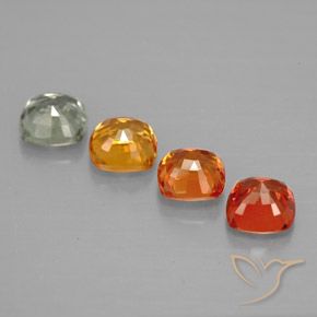 1.84캐럿 천연 멀티컬러 사파이어 보석, 쿠션 컷, 4.1×4 mm, VVS-VS