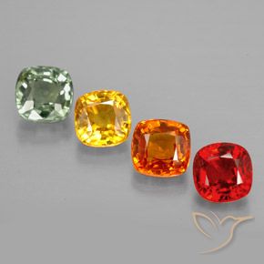 2.51캐럿 천연 멀티컬러 사파이어 보석, 쿠션 컷, 4.6×4.5 mm, VVS-VS