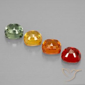 2.51캐럿 천연 멀티컬러 사파이어 보석, 쿠션 컷, 4.6×4.5 mm, VVS-VS