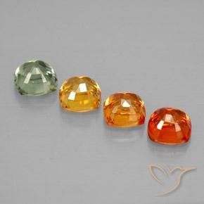 1.89캐럿 천연 멀티컬러 사파이어 보석, 쿠션 컷, 4.1×4.1 mm, VVS-VS