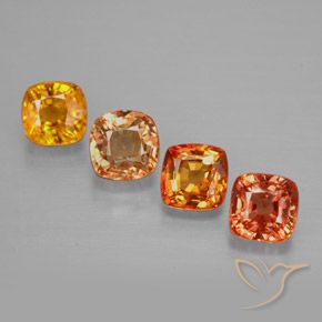 2.41캐럿 천연 멀티컬러 사파이어 보석, 쿠션 컷, 4.2×4.2 mm, VVS-VS