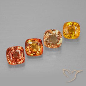 2.41캐럿 천연 멀티컬러 사파이어 보석, 쿠션 컷, 4.2×4.2 mm, VVS-VS