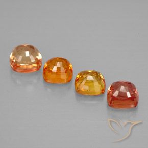 2.41캐럿 천연 멀티컬러 사파이어 보석, 쿠션 컷, 4.2×4.2 mm, VVS-VS