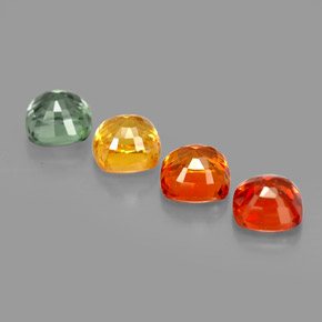 캐럿 천연 멀티컬러 사파이어 보석, 쿠션 컷, 4.2×4.1 mm, VVS-VS