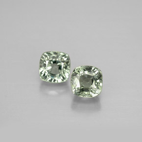 캐럿 천연 그린 사파이어 보석, 쿠션 컷, 4.2×4.2 mm, VVS