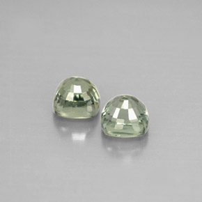 캐럿 천연 그린 사파이어 보석, 쿠션 컷, 4.2×4.2 mm, VVS
