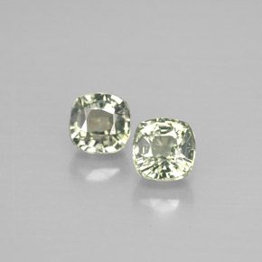 캐럿 천연 그린 사파이어 보석, 쿠션 컷, 4.1×4.1 mm, VVS-VS