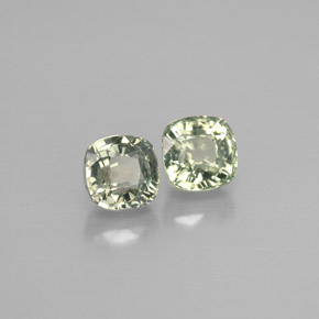 캐럿 천연 그린 사파이어 보석, 쿠션 컷, 4.1×4.1 mm, VVS-VS
