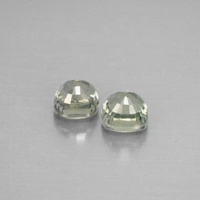 캐럿 천연 그린 사파이어 보석, 쿠션 컷, 4.1×4.1 mm, VVS-VS