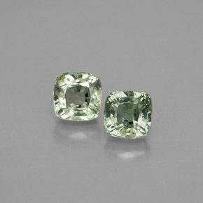 캐럿 천연 그린 사파이어 보석, 쿠션 컷, 4.2×4.2 mm, VVS-VS