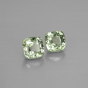캐럿 천연 그린 사파이어 보석, 쿠션 컷, 4.2×4.2 mm, VVS-VS