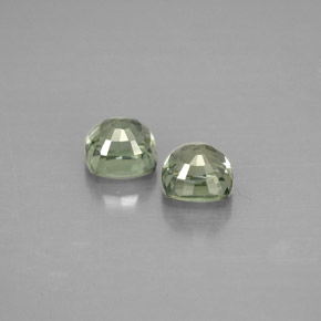 캐럿 천연 그린 사파이어 보석, 쿠션 컷, 4.2×4.2 mm, VVS-VS