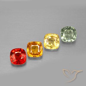1.92캐럿 천연 멀티컬러 사파이어 보석, 쿠션 컷, 4.2×4.2 mm, VVS