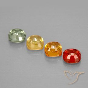 1.92캐럿 천연 멀티컬러 사파이어 보석, 쿠션 컷, 4.2×4.2 mm, VVS