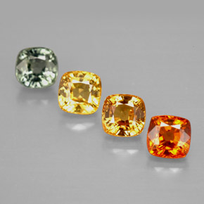 캐럿 천연 멀티컬러 사파이어 보석, 쿠션 컷, 4.1×4.1 mm, VVS