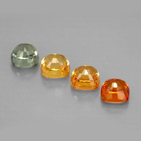 캐럿 천연 멀티컬러 사파이어 보석, 쿠션 컷, 4.1×4.1 mm, VVS