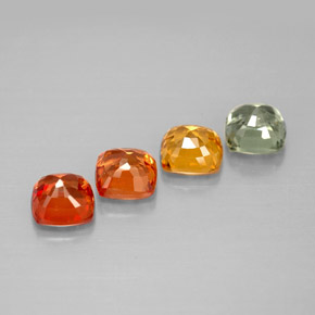 1.93캐럿 천연 멀티컬러 사파이어 보석, 쿠션 컷, 4.2×4.1 mm, VVS
