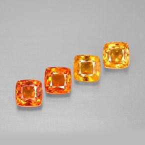 1.99캐럿 천연 멀티컬러 사파이어 보석, 쿠션 컷, 4.1×4.1 mm, VVS
