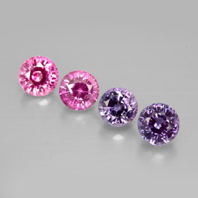 캐럿 천연 멀티컬러 사파이어 보석, 라운드 컷, 4.03 mm, VVS