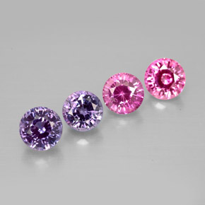 캐럿 천연 멀티컬러 사파이어 보석, 라운드 컷, 4.03 mm, VVS
