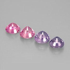 캐럿 천연 멀티컬러 사파이어 보석, 라운드 컷, 4.03 mm, VVS