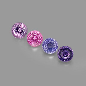 캐럿 천연 멀티컬러 사파이어 보석, 라운드 컷, 4.05 mm, VVS-VS