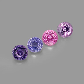 캐럿 천연 멀티컬러 사파이어 보석, 라운드 컷, 4.05 mm, VVS-VS
