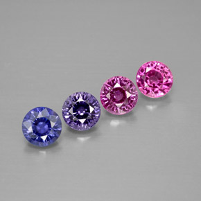 캐럿 천연 멀티컬러 사파이어 보석, 라운드 컷, 4.10 mm, VVS