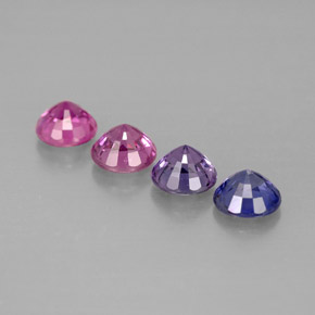 캐럿 천연 멀티컬러 사파이어 보석, 라운드 컷, 4.10 mm, VVS