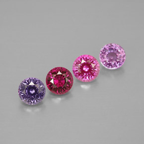 캐럿 천연 멀티컬러 사파이어 보석, 라운드 컷, 3.93 mm, VVS