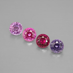 캐럿 천연 멀티컬러 사파이어 보석, 라운드 컷, 3.93 mm, VVS