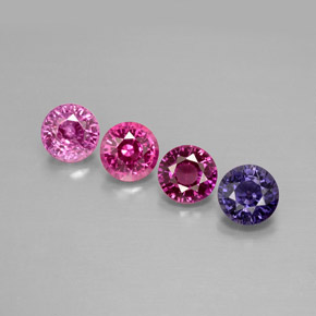 캐럿 천연 멀티컬러 사파이어 보석, 라운드 컷, 4.03 mm, VVS