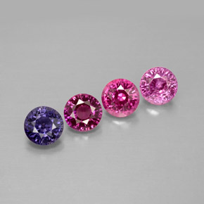 캐럿 천연 멀티컬러 사파이어 보석, 라운드 컷, 4.03 mm, VVS