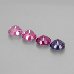 캐럿 천연 멀티컬러 사파이어 보석, 라운드 컷, 4.03 mm, VVS