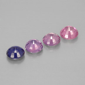 캐럿 천연 멀티컬러 사파이어 보석, 라운드 컷, 3.97 mm, VVS