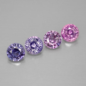 캐럿 천연 멀티컬러 사파이어 보석, 라운드 컷, 4.05 mm, VVS