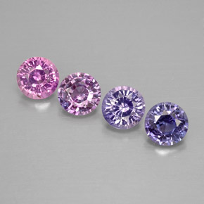 캐럿 천연 멀티컬러 사파이어 보석, 라운드 컷, 4.05 mm, VVS
