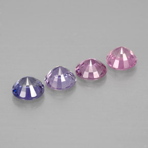 캐럿 천연 멀티컬러 사파이어 보석, 라운드 컷, 4.05 mm, VVS