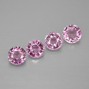 캐럿 천연 퍼플 핑크 사파이어 보석, 라운드 컷, 4.26 mm, VVS